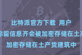比特派官方下载 用户的私钥等弥留信息齐会被加密存储在土产货建筑中